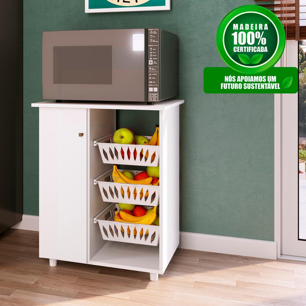 Balcão Cozinha Fruteira Genialflex Lucy Branco