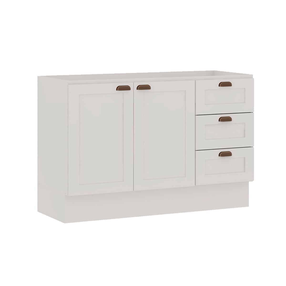 Balcão Cozinha Genialflex Estilo Provençal Sem Tampo Branco