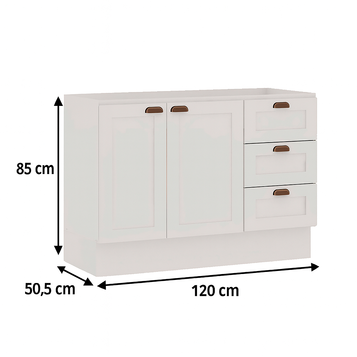Balcão Cozinha Genialflex Estilo Provençal Sem Tampo Branco