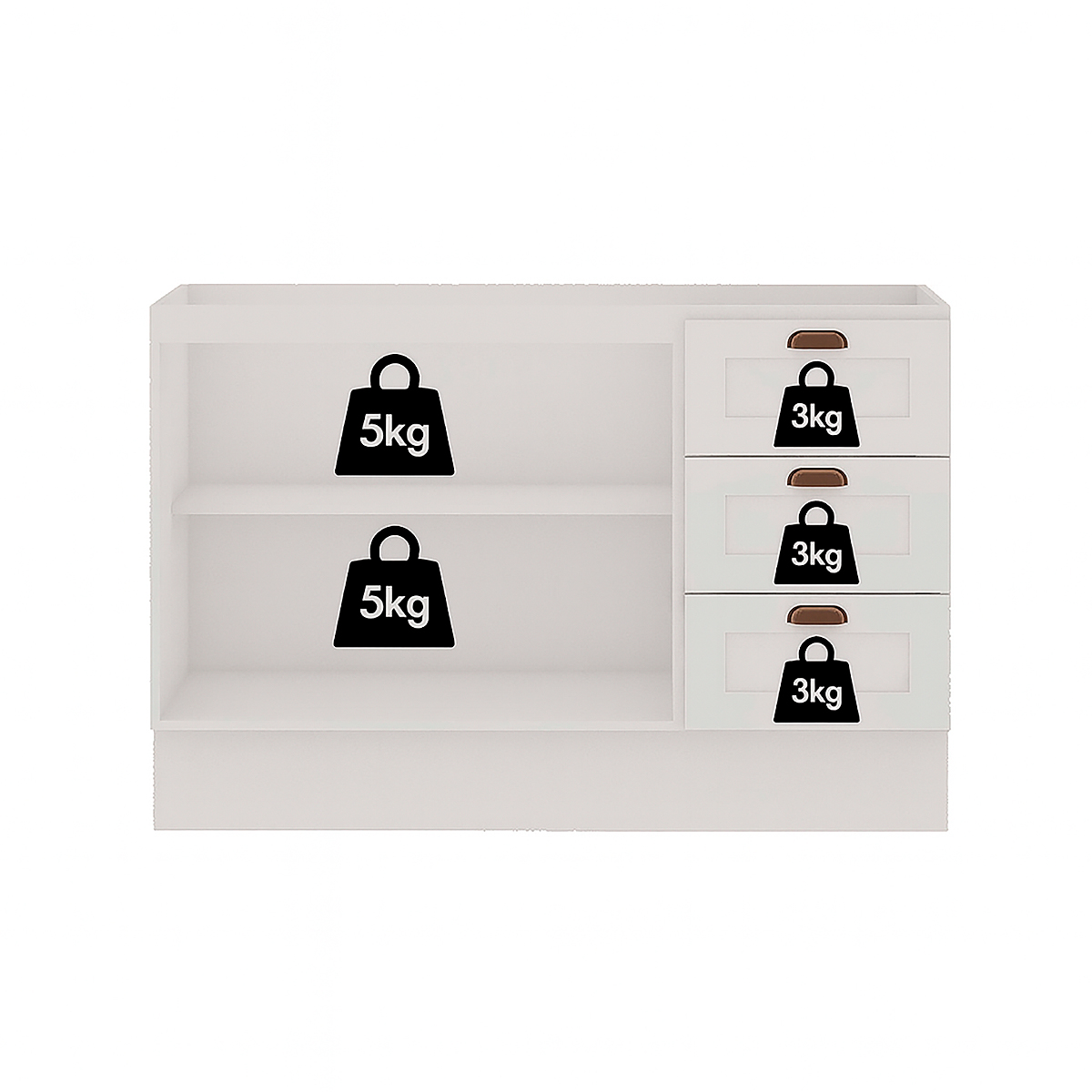 Balcão Cozinha Genialflex Estilo Provençal Sem Tampo Branco