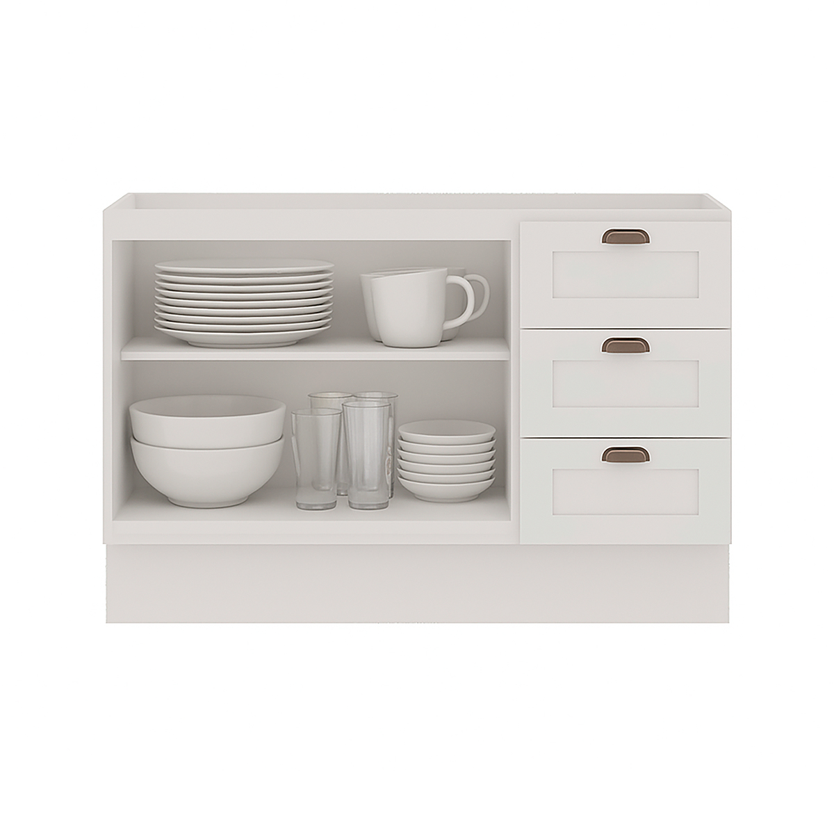 Balcão Cozinha Genialflex Estilo Provençal Sem Tampo Branco