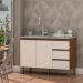 Balcão De Cozinha Genialflex Conecta Sem Tampo Ébano Branco