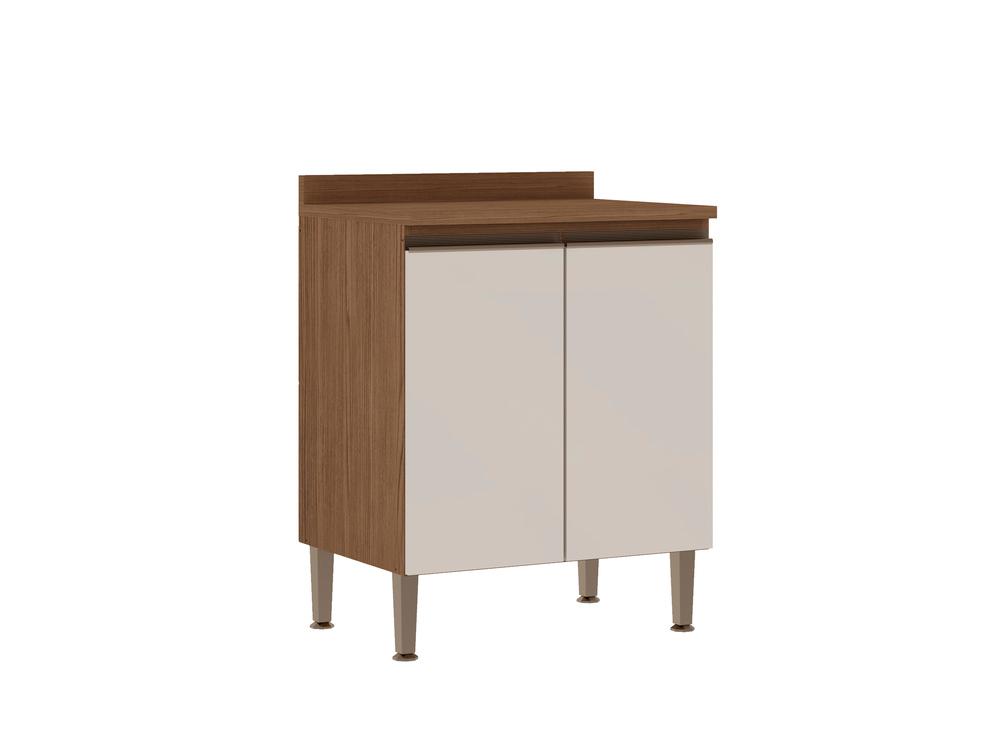Balcão De Cozinha Genialflex Essência 2 Portas Ébano Branco