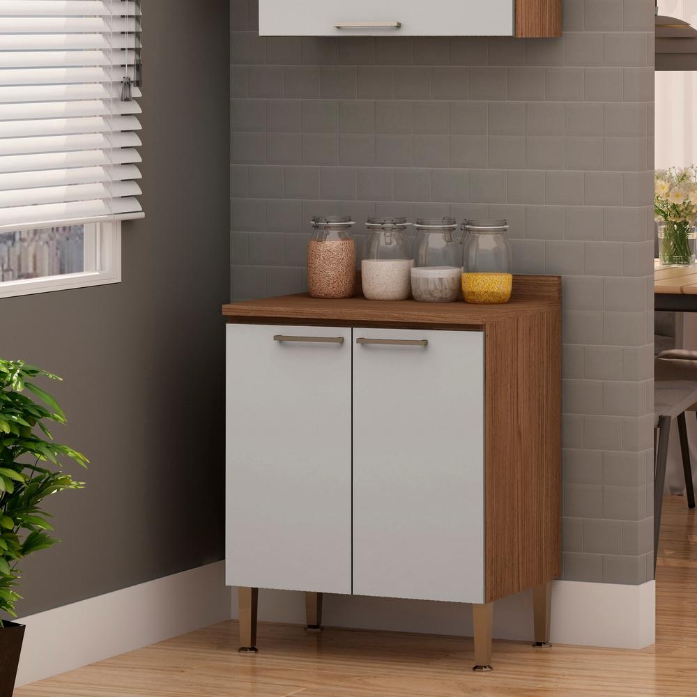 Balcão cooktop 2 Portas Com Tampo Ebano / Fendi
