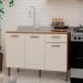 Balcão de Cozinha Genialflex Branco Essência Freijó