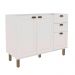 Balcão de Cozinha Genialflex Iluminata 120cm Sem Tampo Bco
