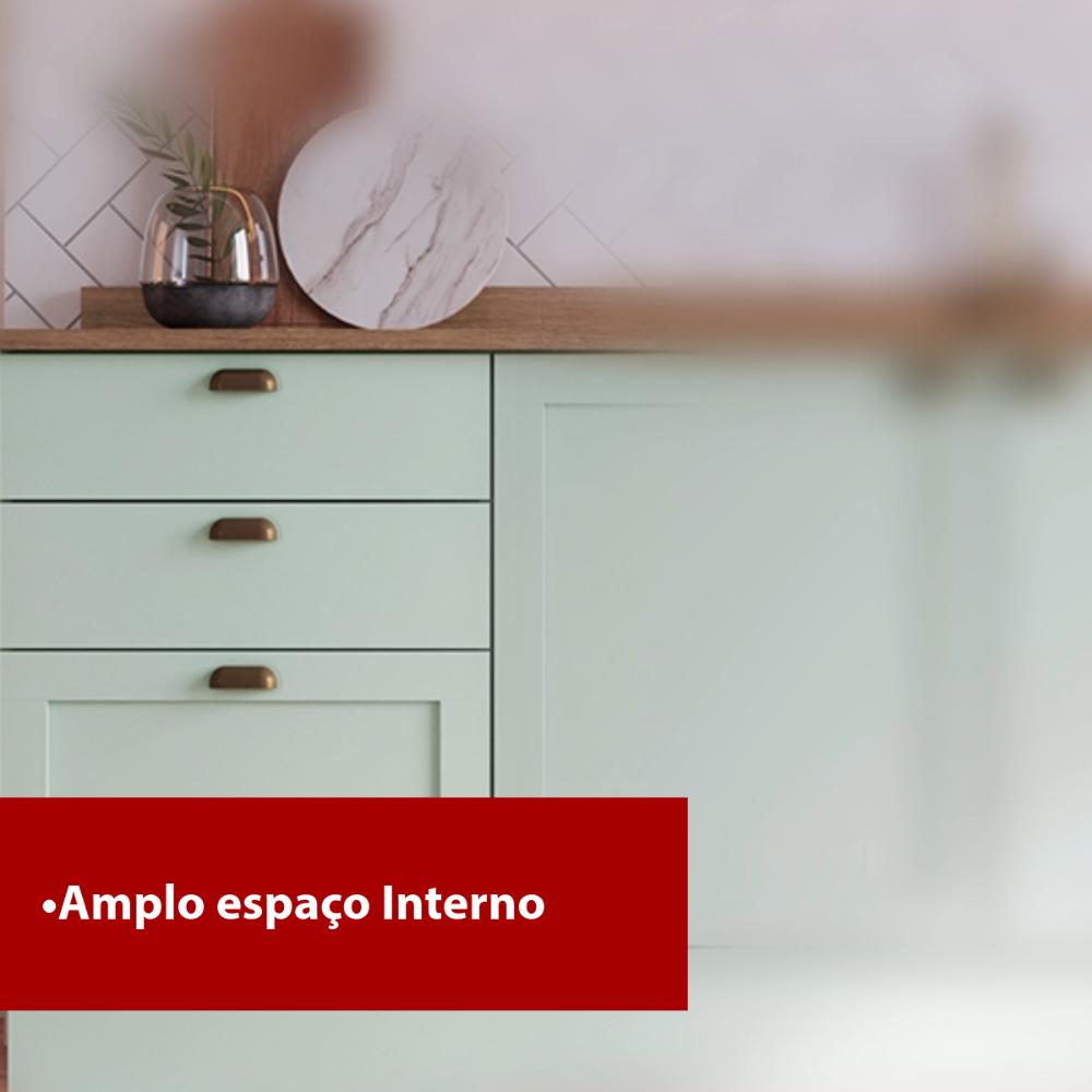 Balcão de Cozinha Genialflex Iluminata 3g Sem Tampo Hortelã