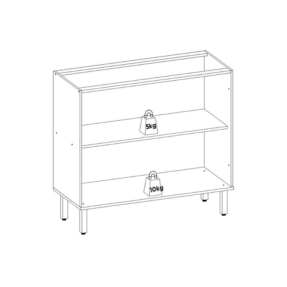 Balcão de Cozinha Genialflex Iluminata 80cm Sem Tampo Br Az