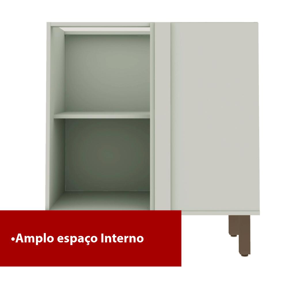 Balcão de Cozinha Genialflex Iluminata Canto Reto Hortelã