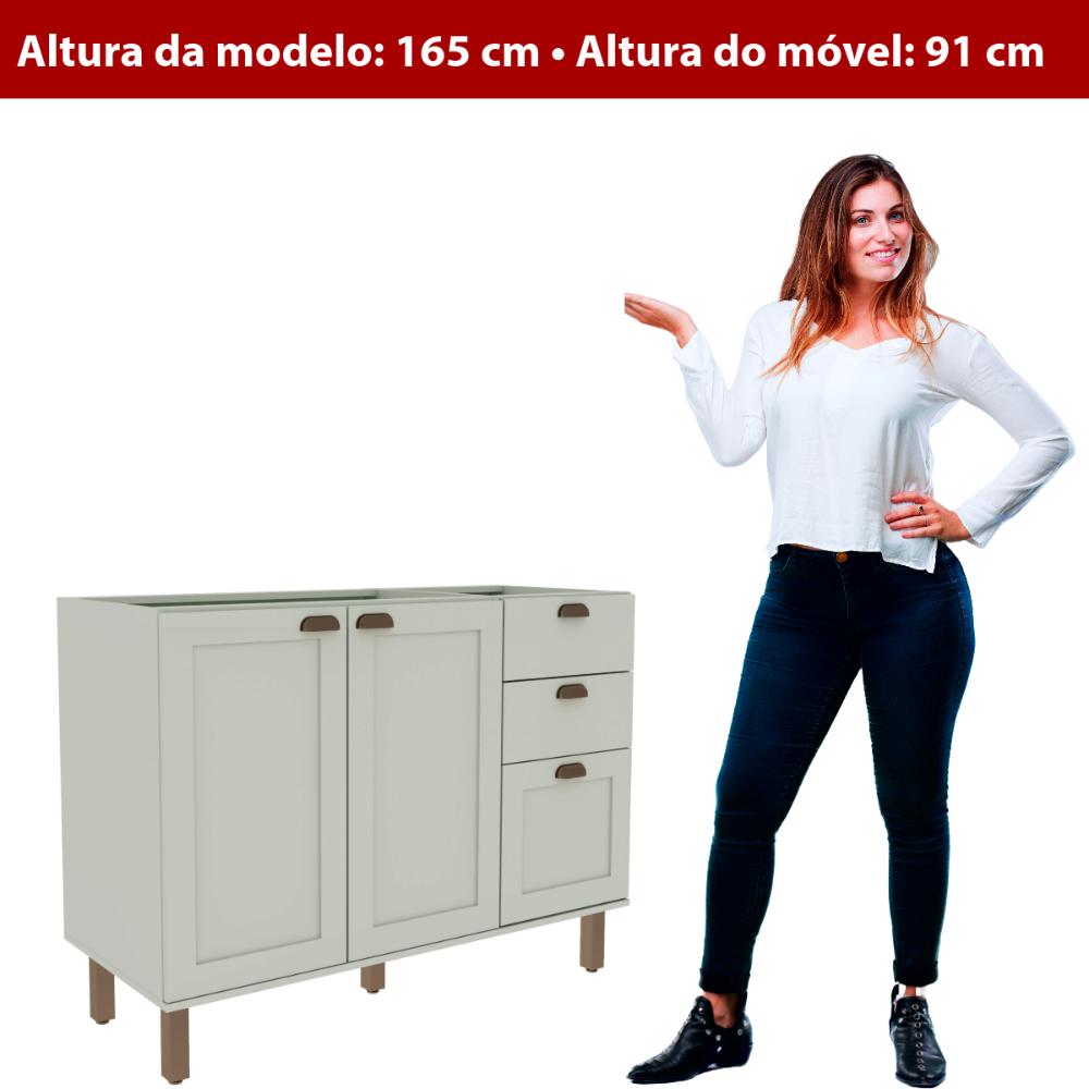 Balcão de Cozinha Genialflex Iluminata Sem Tampo Hortelã