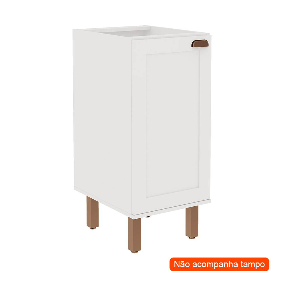 Balcão de Cozinha Iluminata 1 Porta Branco 40 cm