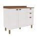 Balcão de Cozinha Iluminata 2 Portas 3 Gavetas Branco 120 cm