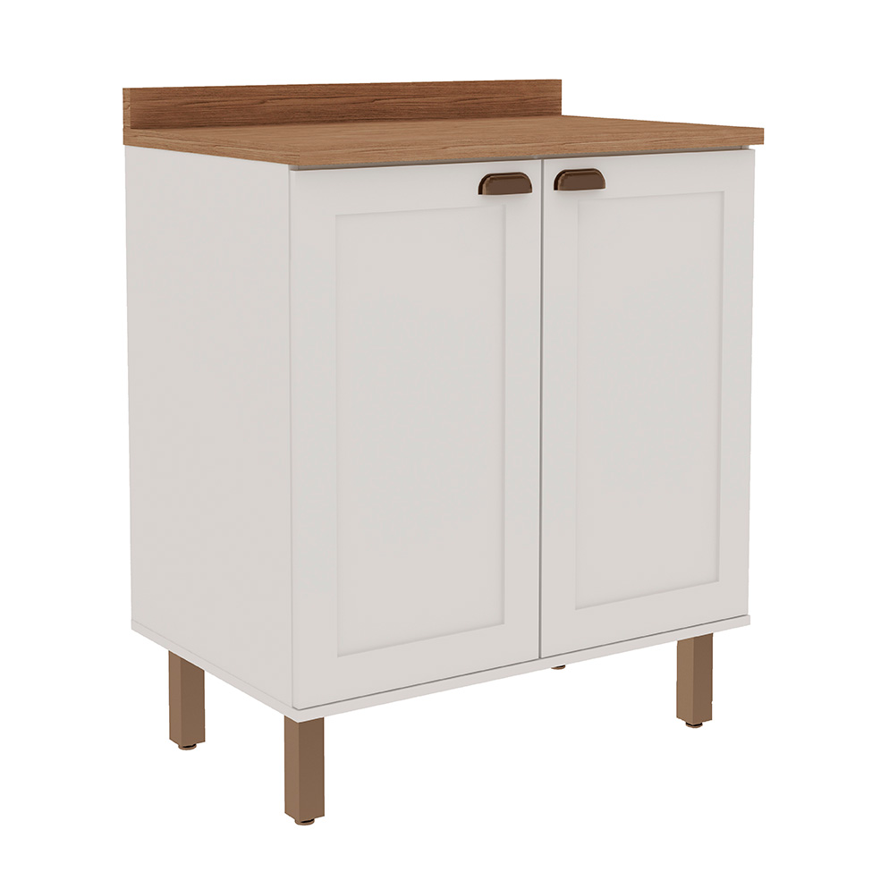 Balcão de Cozinha Iluminata 2 Portas Branco 80 cm