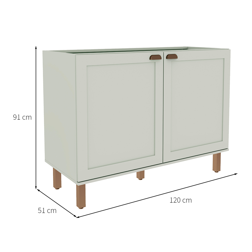 Balcão de Cozinha Iluminata 2 Portas Mint 120 cm
