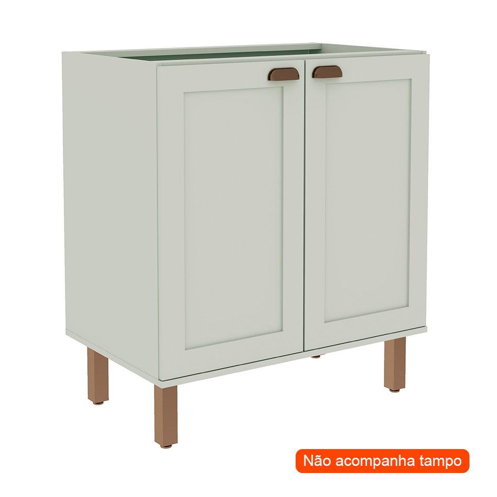 Balcão de Cozinha Iluminata 2 Portas Mint 80 cm