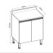 Balcão de Cozinha com Tampo Conecta 2 Portas Ébano e Off White