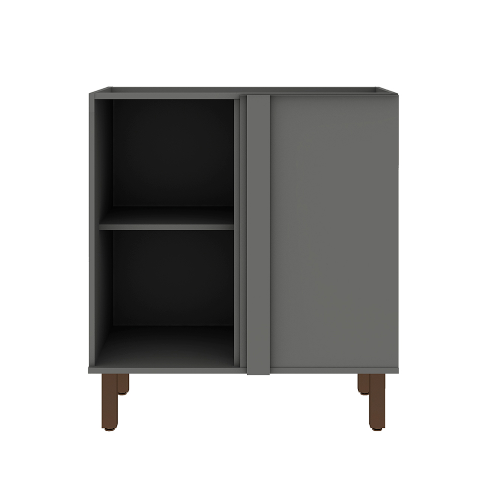 Balcão de Cozinha de Canto Amabile 1 Porta Turin e Cinza 82 cm
