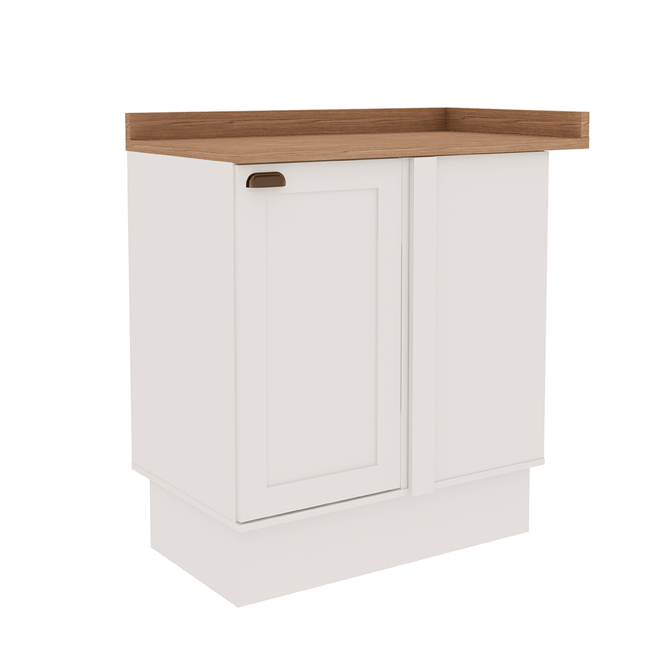 Balcão de Cozinha de Canto Iluminata 1 Porta Branco