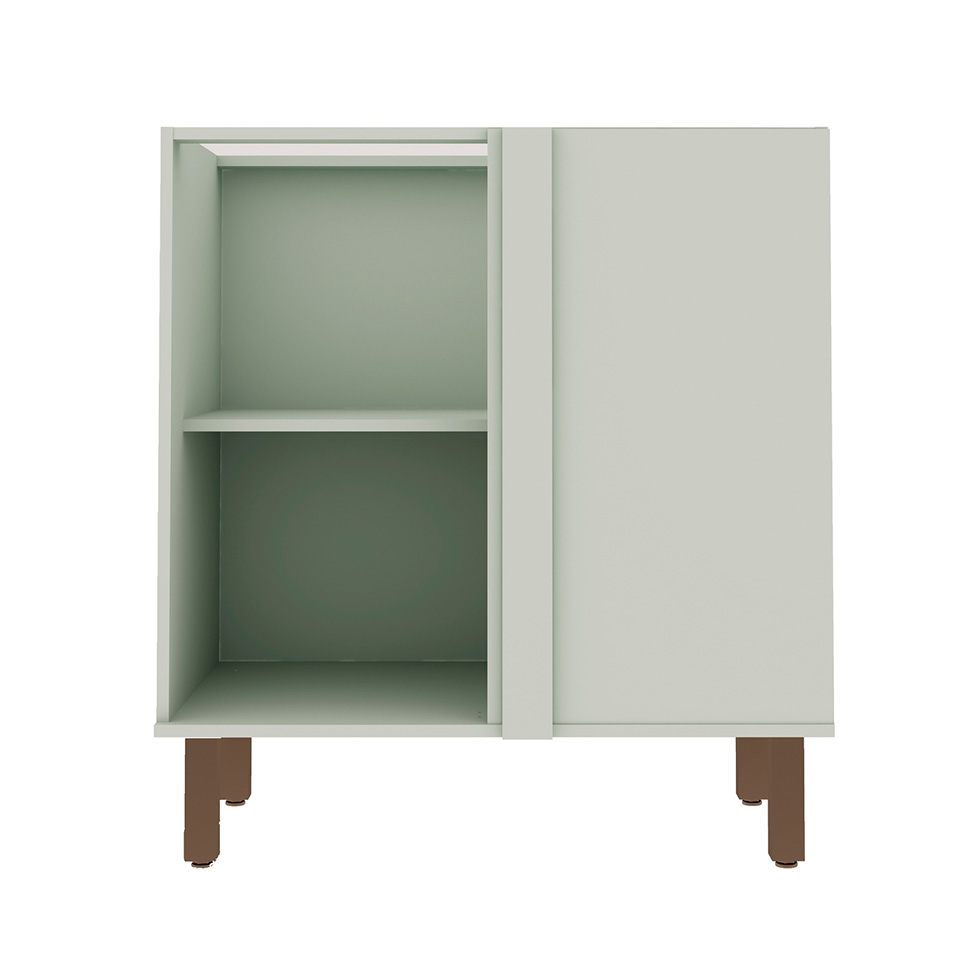 Balcão de Cozinha de Canto Iluminata 1 Porta Verde Mint