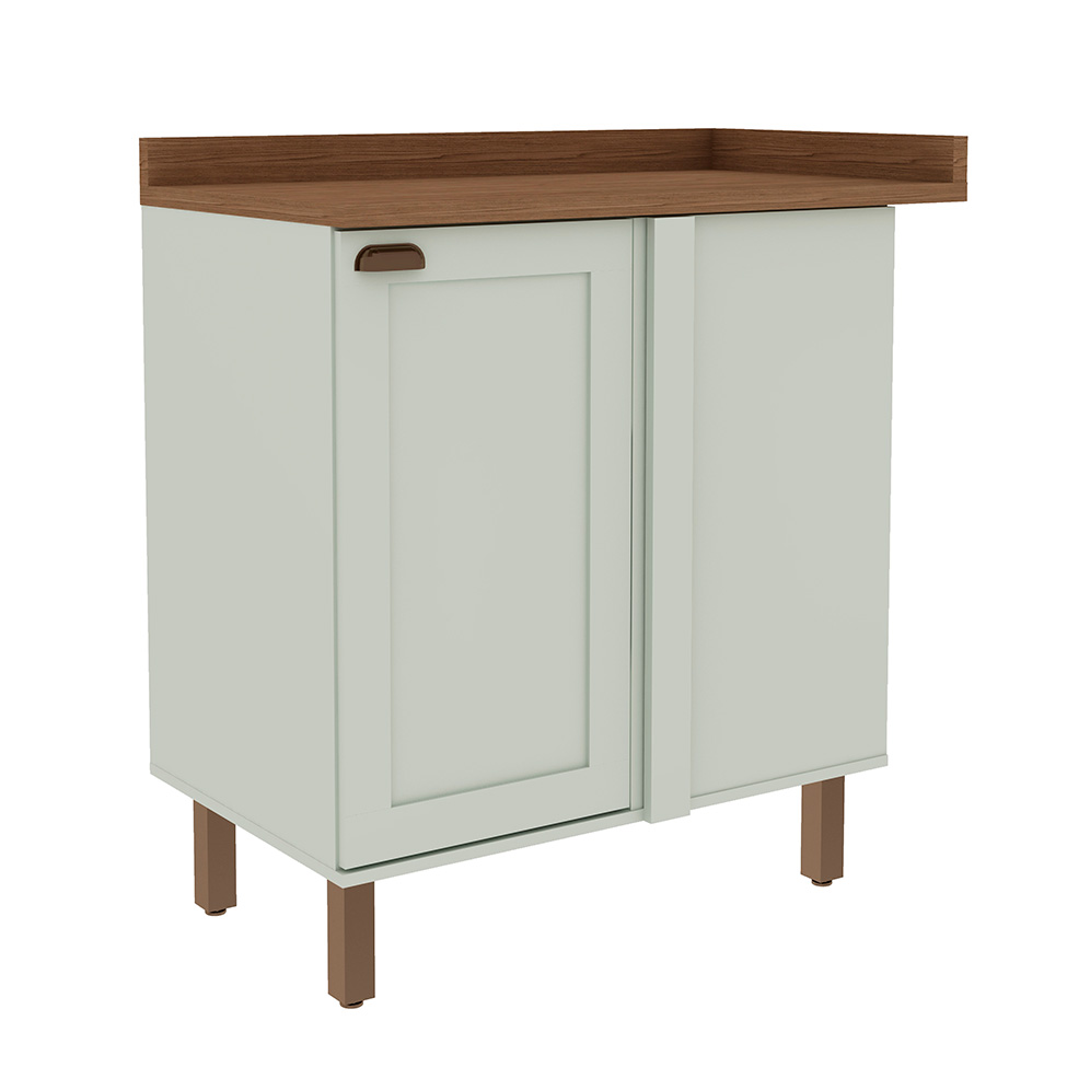 Balcão de Cozinha de Canto Iluminata 1 Porta Verde Mint