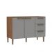 Balcão para Pia 120cm 2 Porta 3 Gav. Ebano / Fendi