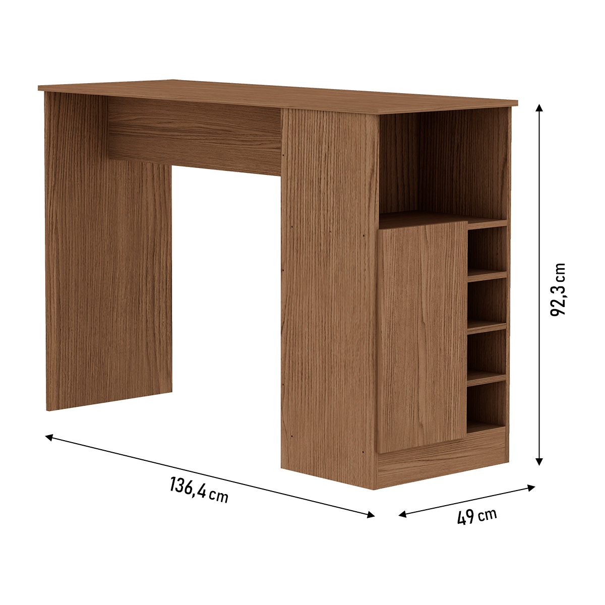 Bancada de Cozinha Genialflex Romana Porta Adega Ébano Fosco