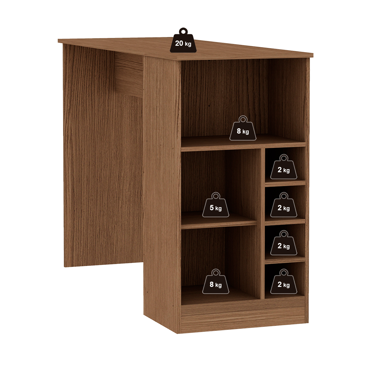 Bancada de Cozinha Genialflex Romana Porta Adega Ébano Fosco