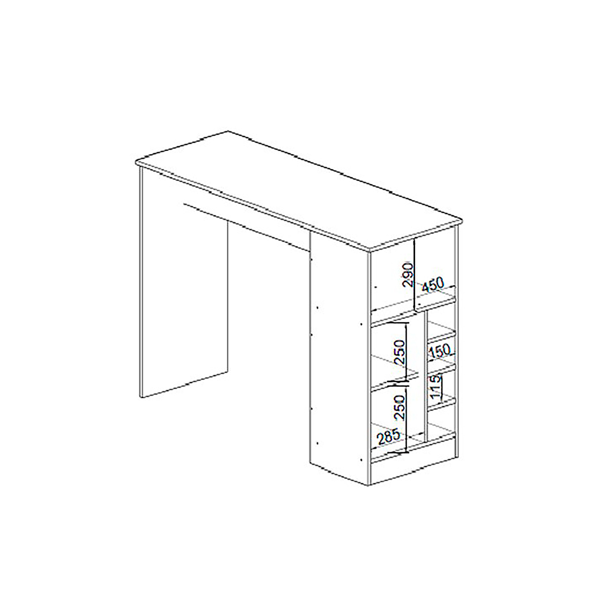 Bancada de Cozinha Genialflex Romana Porta Adega Ébano Fosco