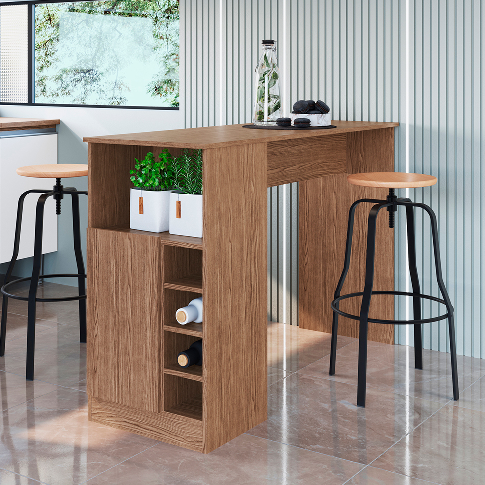 Bancada para Cozinha Conecta 1 Porta Ébano