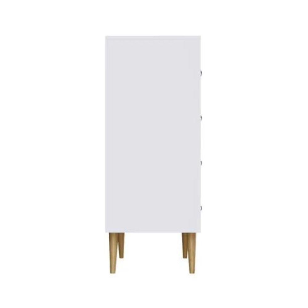 Cômoda Branco Genialflex Efeito Ripado