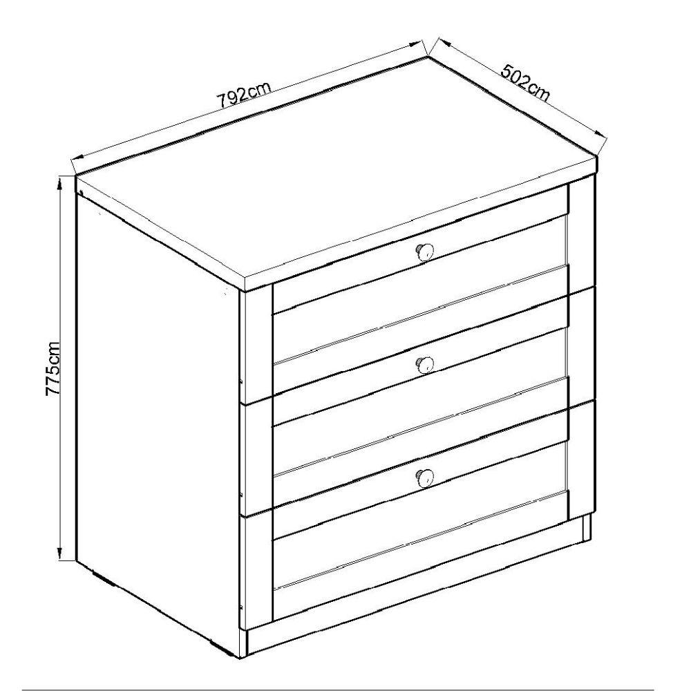 Cômoda Genialflex Infinity 3 Gavetas 100% MDF Branco