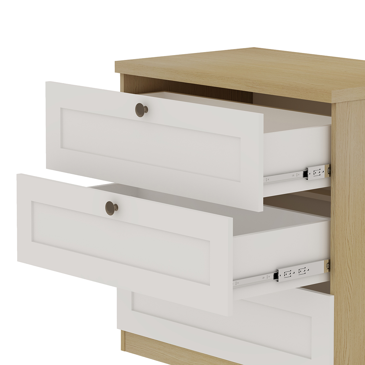 Cômoda Genialflex Infinity 3 Gavetas 100% MDF Savana/Branco