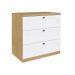 Cômoda Genialflex Infinity 3 Gavetas 100% MDF Savana/Branco