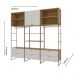Closet Aberto Guarda-Roupa 2 Portas 6 Gvt Estilo Americano Savana/Branco