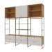 Closet Aberto Guarda-Roupa 2 Portas 6 Gvt Estilo Americano Savana/Branco