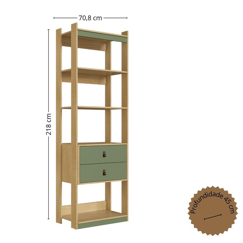 Closet Aberto Guarda Roupa Com 2 Gavetas Amber Savana Frente Alecrim Genialflex