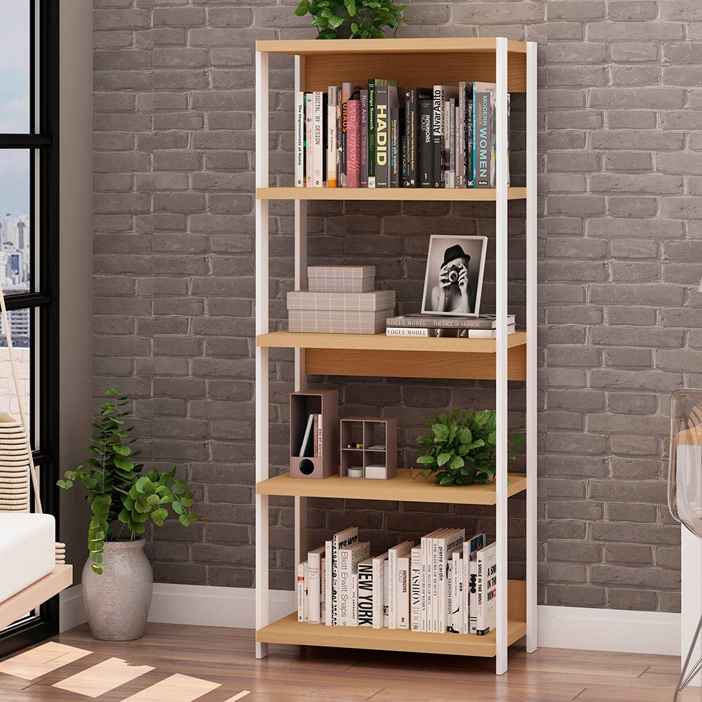 Combo Office 100% MDF 2 Estantes E 1escrivaninha Freijo Branco