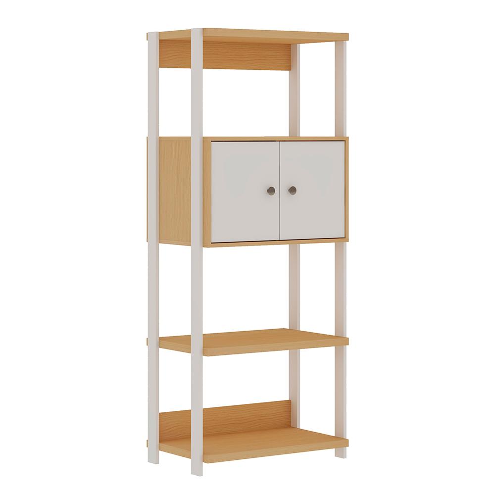 Combo Office 100% MDF 2 Estantes E 1escrivaninha Freijo Branco