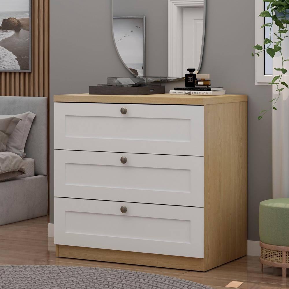 Comoda Infinity 3 Gavetas Savana Frente Provencal Branco