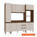 Cozinha Compacta Conecta 10 Portas 3 Gavetas Ébano e Off White
