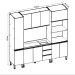 Cozinha Compacta Conecta 10 Portas 3 Gavetas Ébano e Off White