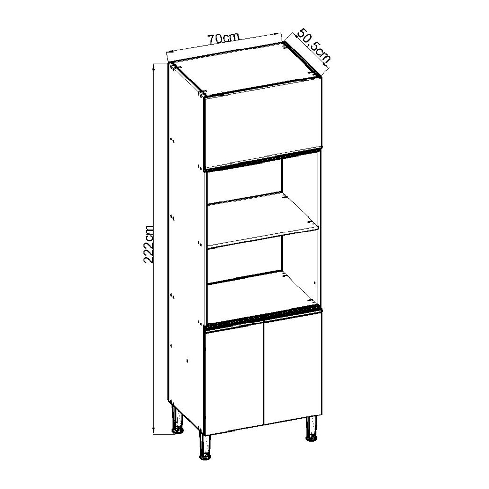 Cozinha Compacta Conecta 12 Portas 3 Gavetas Ébano e Off White