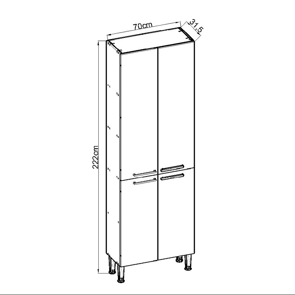 Cozinha Compacta Conecta 12 Portas 3 Gavetas Ébano e Off White