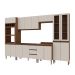 Cozinha Compacta Conecta 15 Portas 3 Gavetas Ébano e Off White