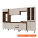 Cozinha Compacta Conecta 15 Portas 3 Gavetas Ébano e Off White