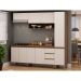 Cozinha Compacta Conecta 9 Portas 3 Gavetas Ébano e Off White