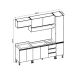 Cozinha Compacta Conecta 9 Portas 3 Gavetas Ébano e Off White