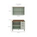Cozinha Compacta Iluminata 5 Portas 3 Gavetas Verde Mint e Ébano