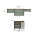 Cozinha Compacta Iluminata 6 Portas 3 Gavetas Verde Mint e Ébano