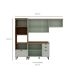 Cozinha Compacta Iluminata 8 Portas 4 Gavetas Verde Mint e Ébano